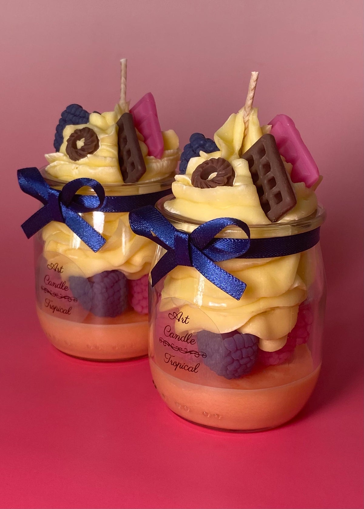 Bougie gourmande parfumée – Framboise & chocolat