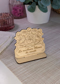 Plaque personnalisée en bois avec pivoines | Eclorance Art