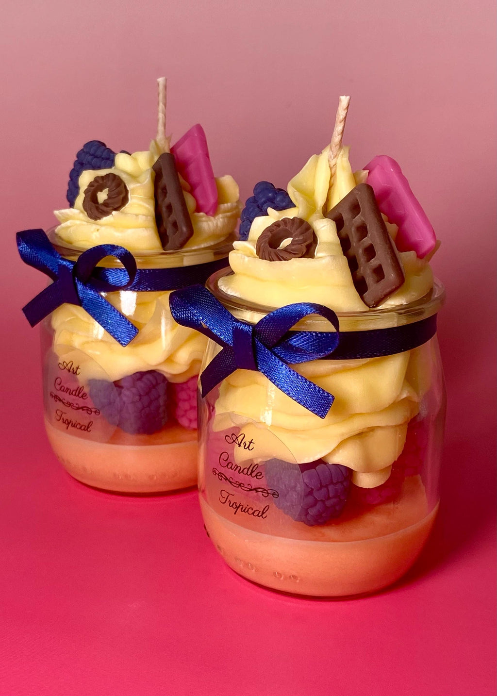 Bougie gourmande parfumée – Framboise & chocolat