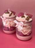 Bougie gourmande parfumée – Dessert framboise & chocolat fait main