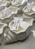 Bougie coquillage personnalisée – Cadeau invité mariage & baptême
