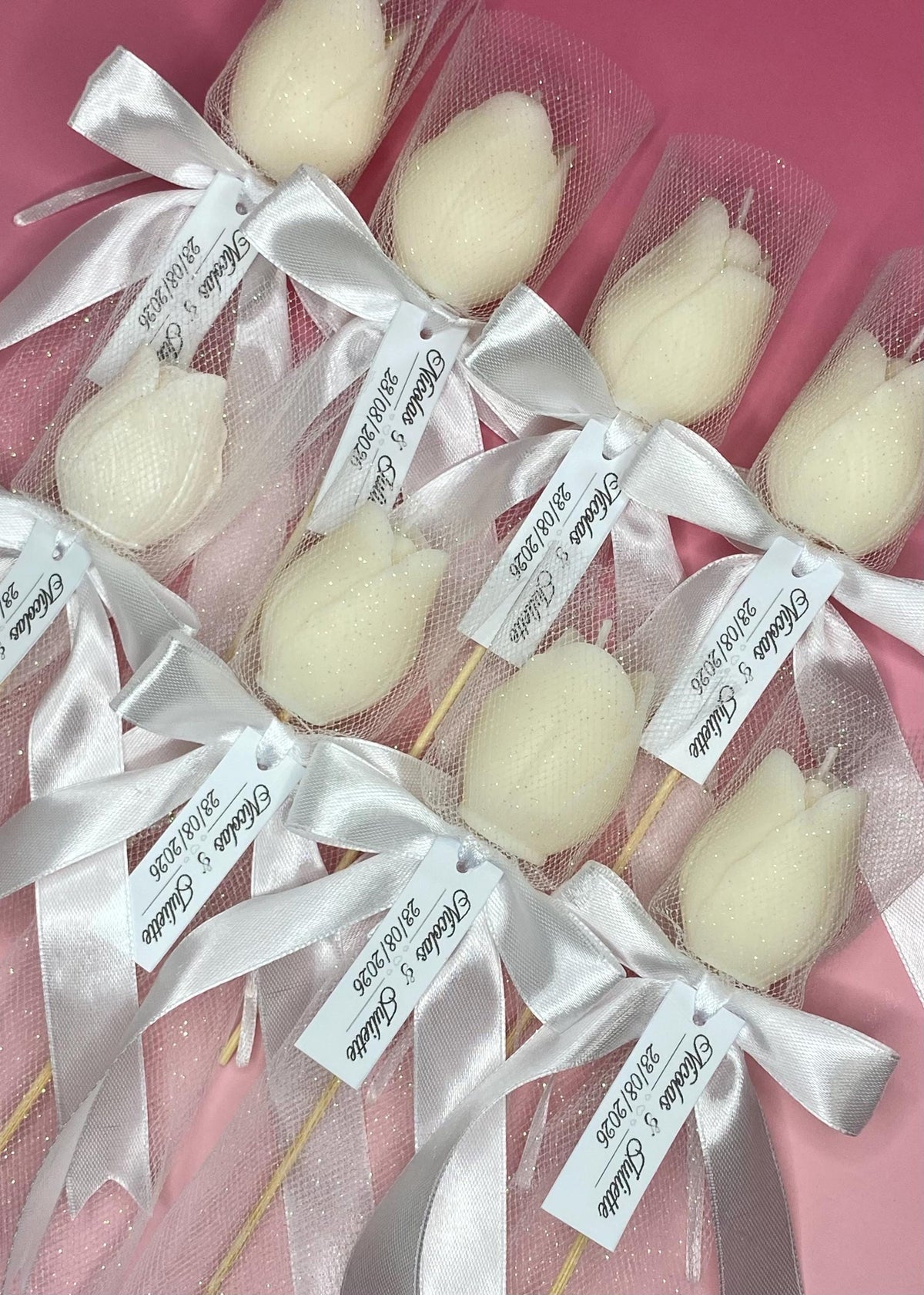 Bougie fleur personnalisée – Cadeau invité mariage & baptême
