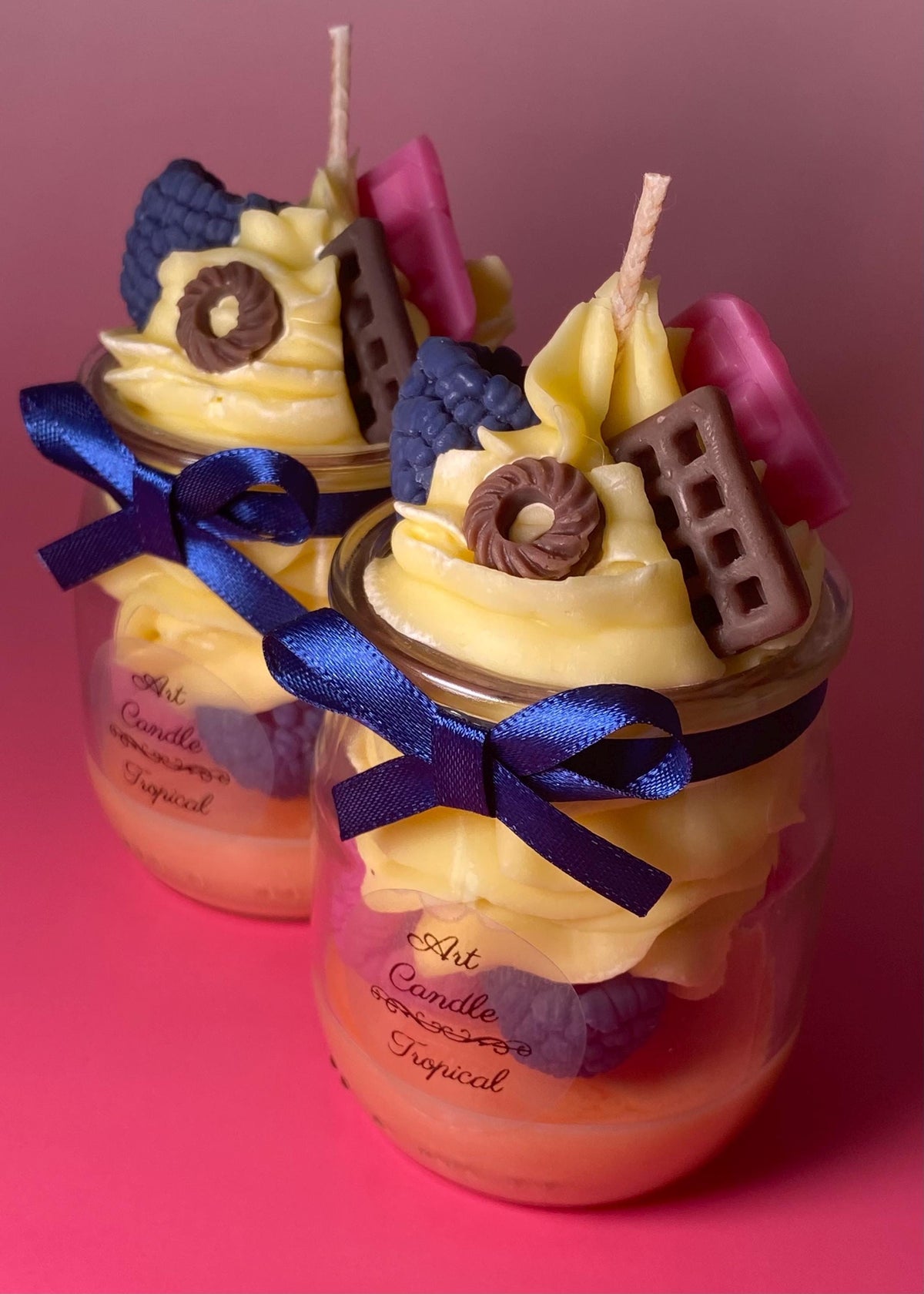 Bougie gourmande parfumée – Framboise & chocolat