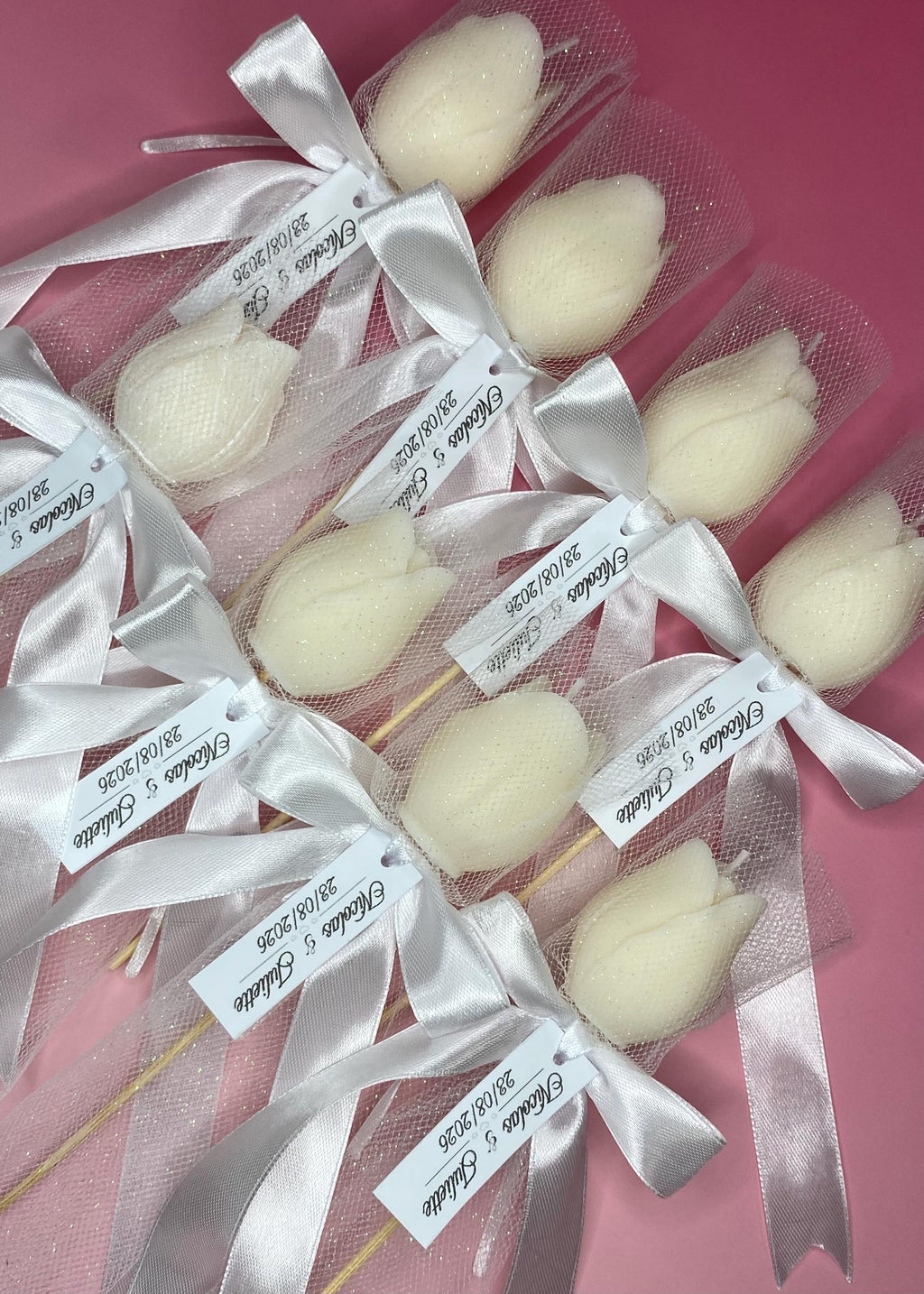 Bougie fleur personnalisée – Cadeau invité mariage & baptême