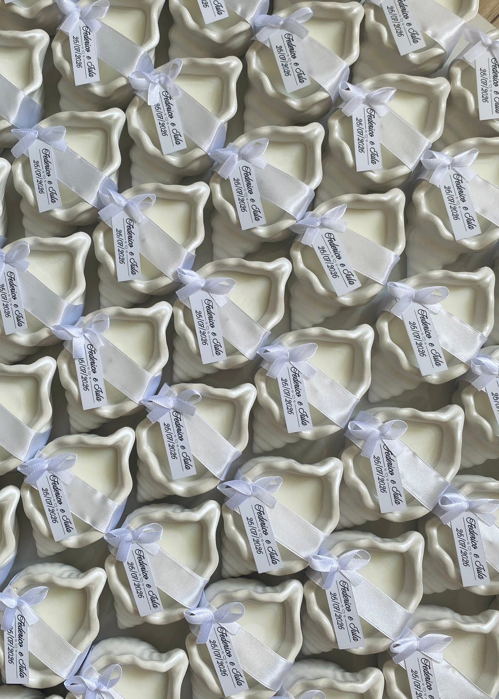Bougie coquillage personnalisée – Cadeau invité mariage & baptême
