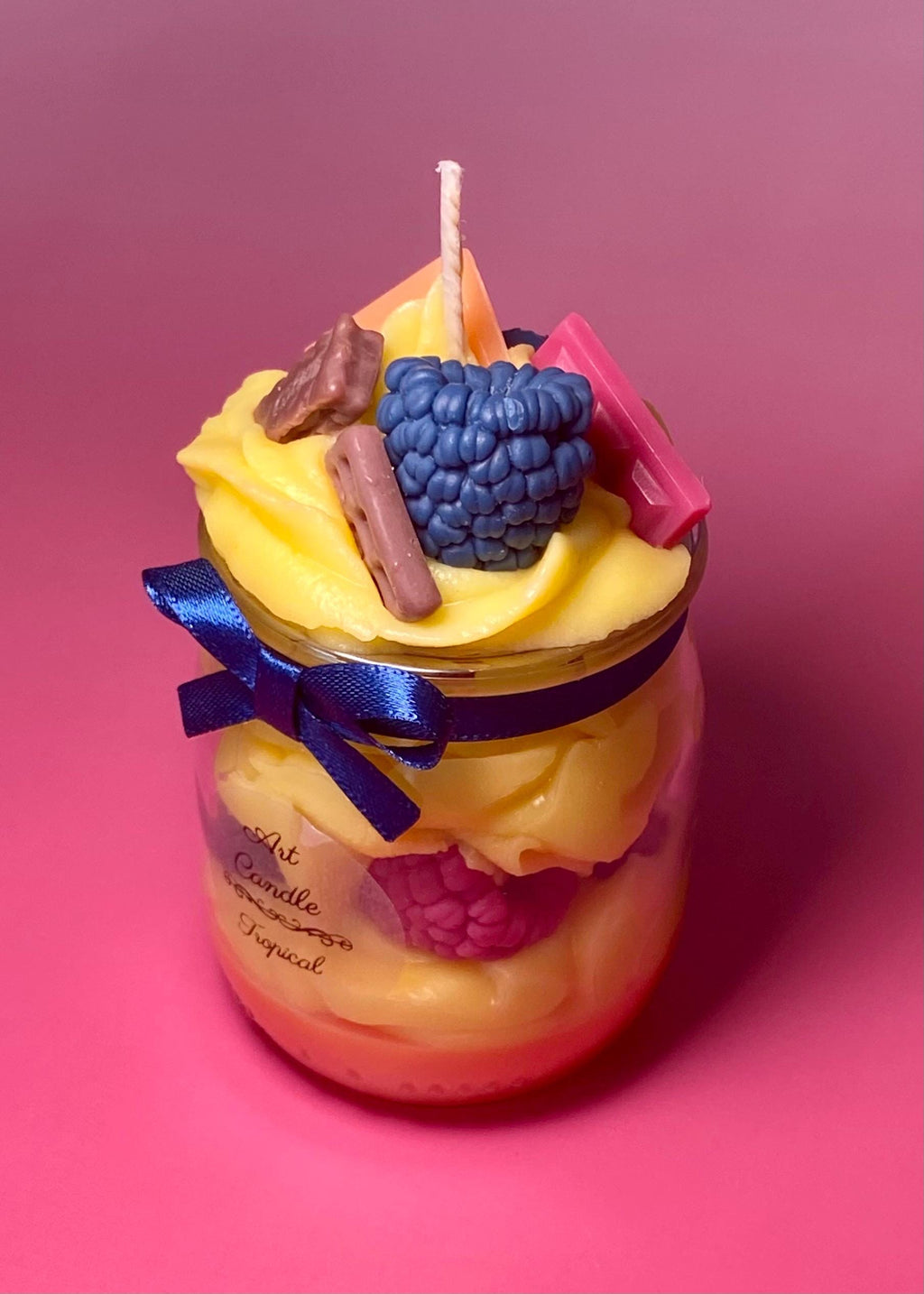 Bougie gourmande parfumée – Framboise & chocolat
