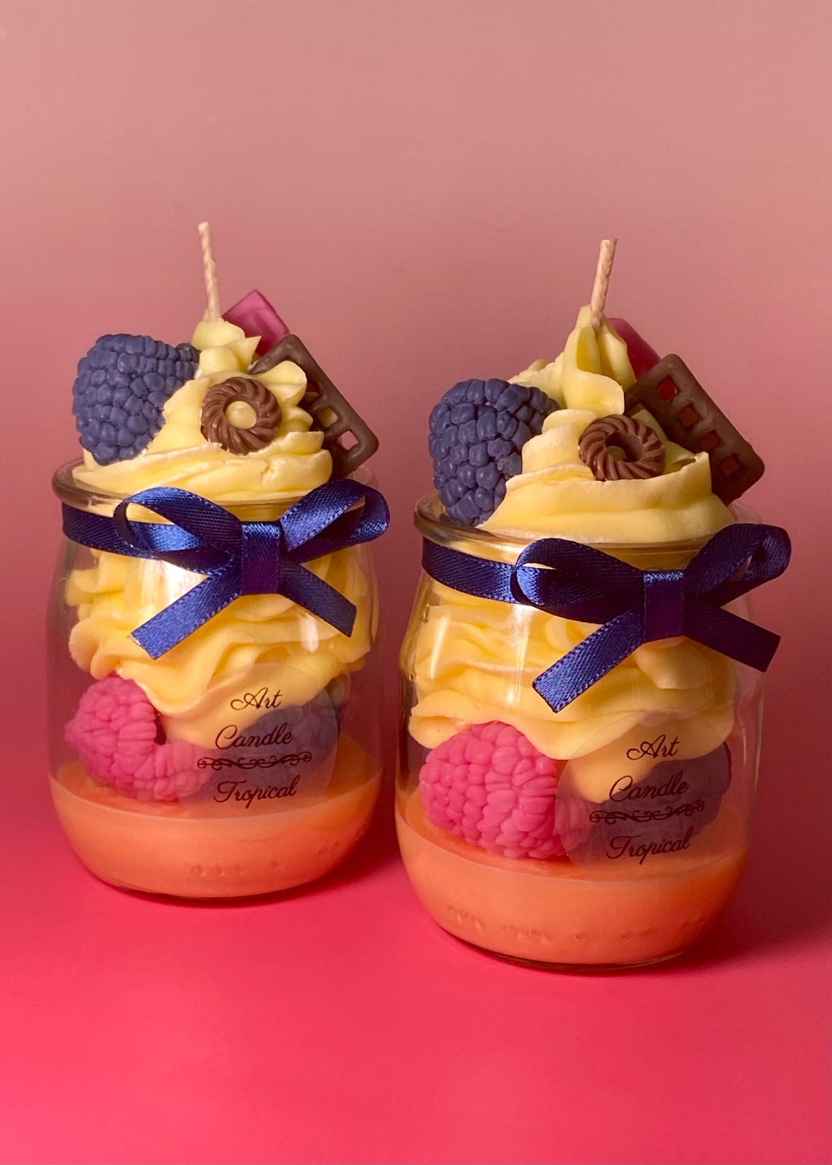 Bougie gourmande parfumée – Framboise & chocolat