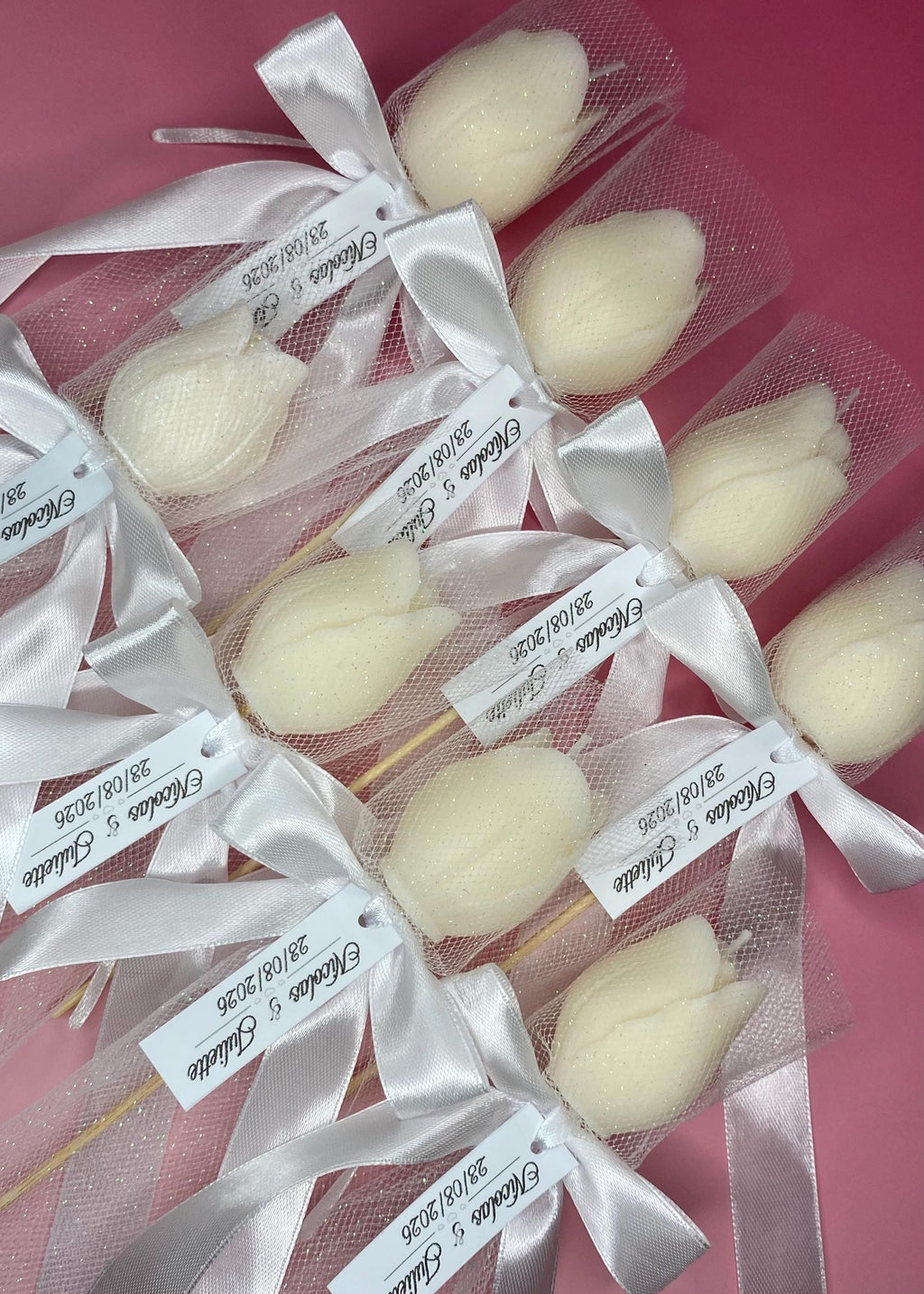 Bougie fleur personnalisée – Cadeau invité mariage & baptême