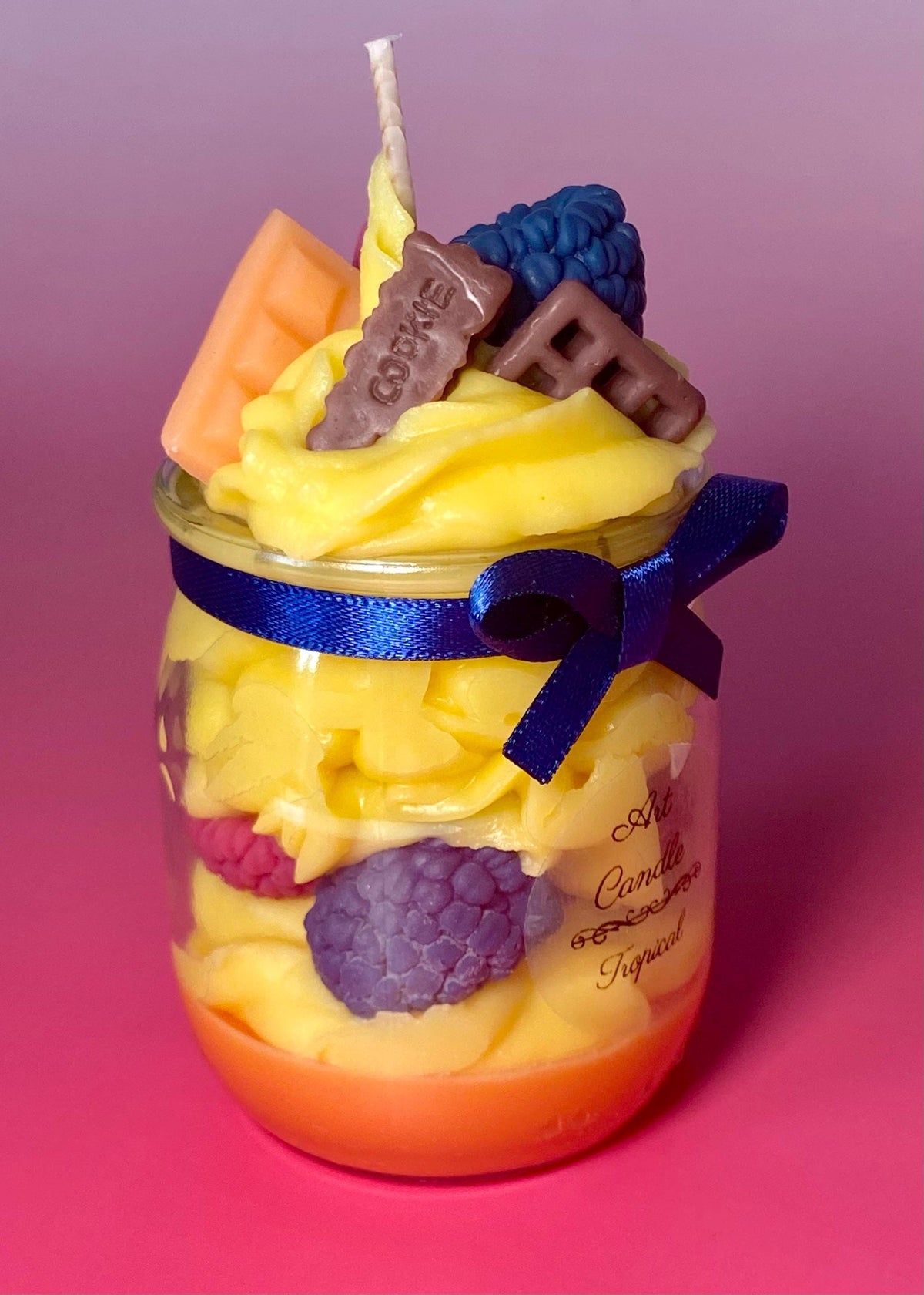 Bougie gourmande parfumée – Framboise & chocolat