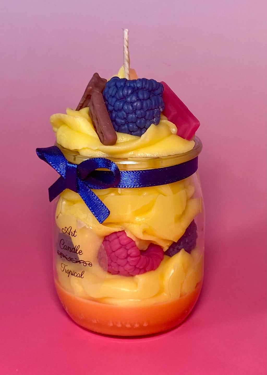 Bougie gourmande parfumée – Framboise & chocolat