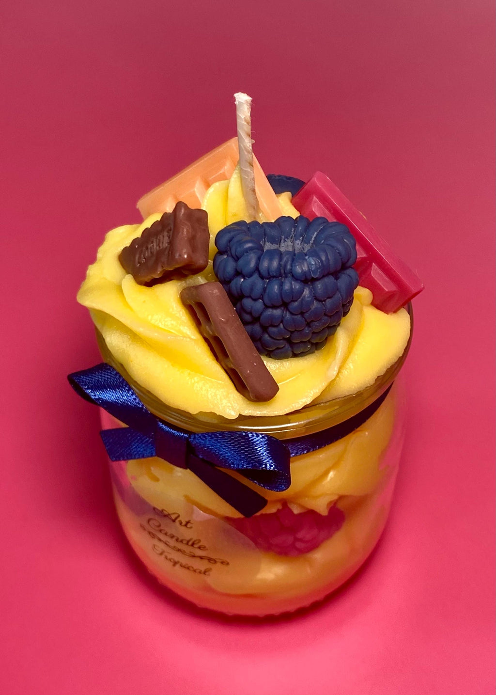 Bougie gourmande parfumée – Framboise & chocolat