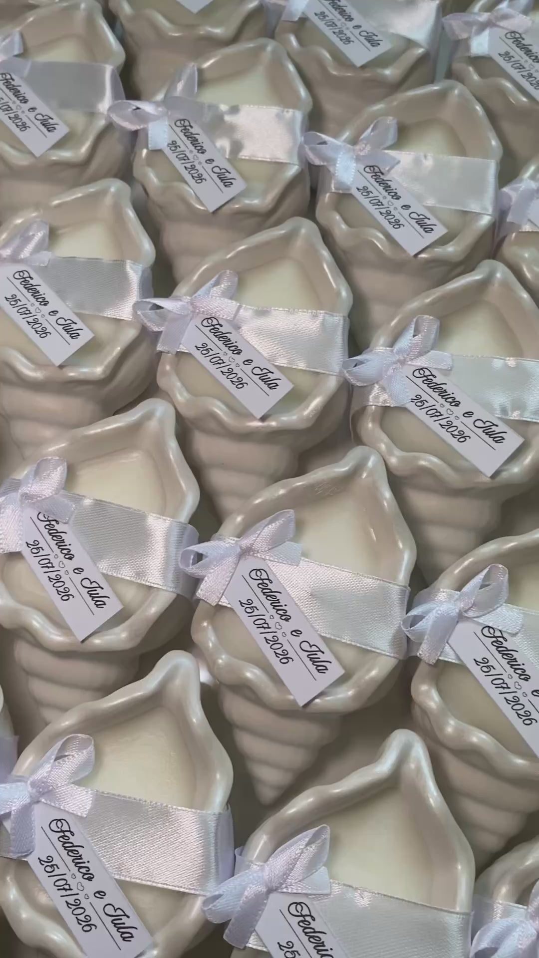 Bougie coquillage personnalisée – Cadeau invité mariage & baptême